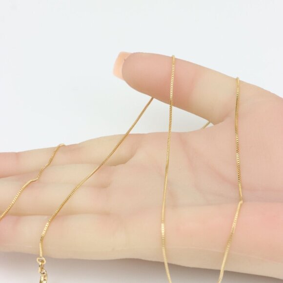 Sleek Rose Gold Box Chain Necklace Minimalist Style, XPNL0296 - Picture 3 of 12